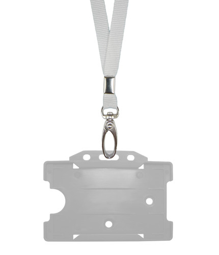 White neck strap - white, id