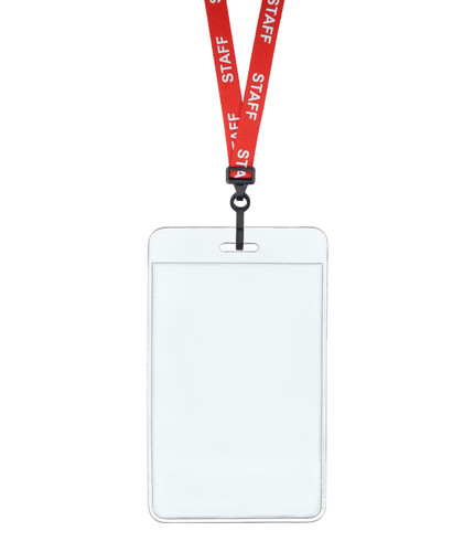 Red staff lanyard neck - red, id