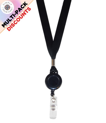 Black lanyard neck holder - black,