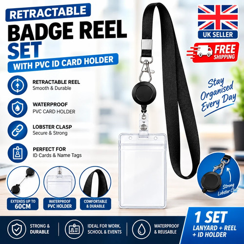 Retractable badge reel lanyard - retractable,