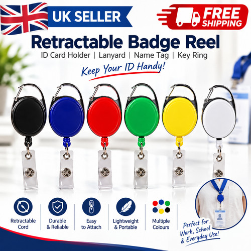 Retractable badge reel card - badge, id