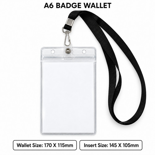 Clear badge holder - a6,